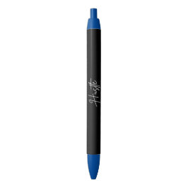 Azul Caneta Citação Hustle – Texto Preto e Branco Minim