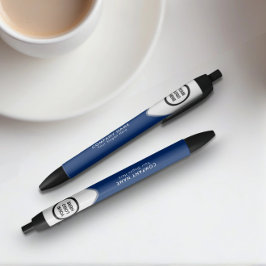 Azul Caneta Corporativa Executiva Marinha Logotipo Empr