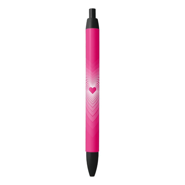 Azul Caneta de amor com Corações Rosa (Frente Vertical)
