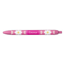 Caneta de Padrão Floral Retro Cor-de-Rosa Doce