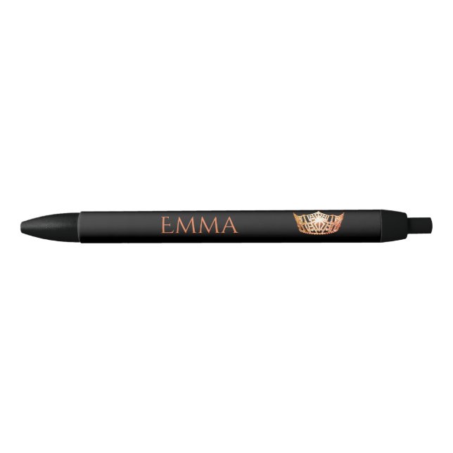 Azul Caneta de Tinta Personalizada da Coroa Laranja Mis (Frente)