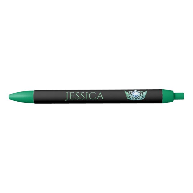Azul Caneta de Tinta Personalizada da Coroa Verde da Mi (Frente)