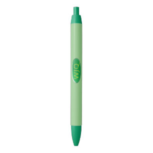 Azul Caneta - medalhão inicial verde