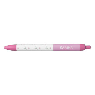 Azul Caneta Personalizada Nome Tulipas Rosa