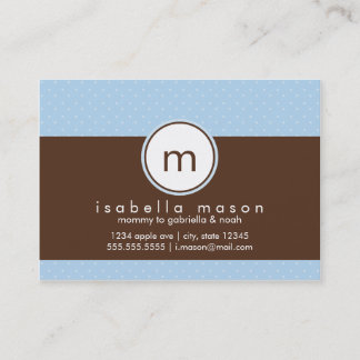 Azul & cartão das mamães de Brown Polkadot