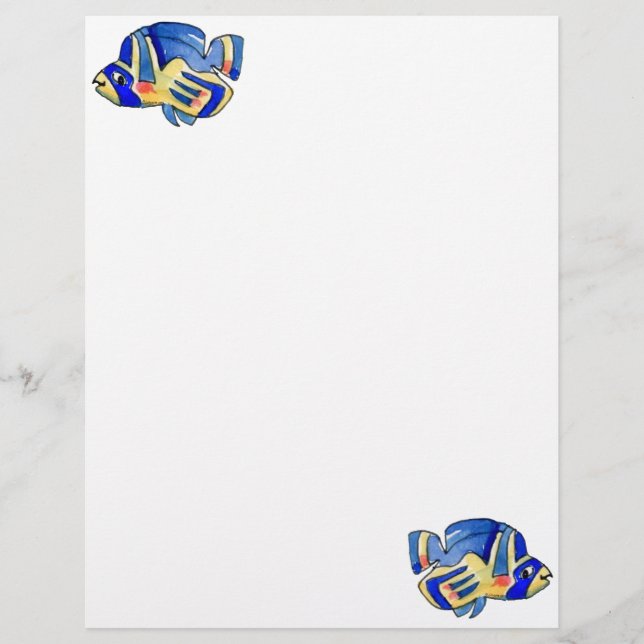 Azul Cartoon Butterfly Fish (Frente)