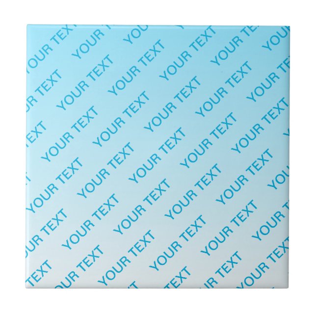 Azul Céu (cor mutável!) Ombre e Padrão de Texto (Frente)