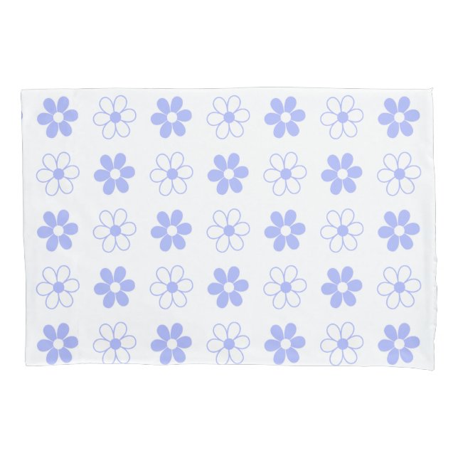 Azul Céu e Flores Brancas em Branco (Frente)