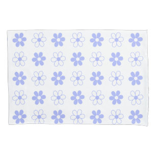 Azul Céu e Flores Brancas sobre Branco