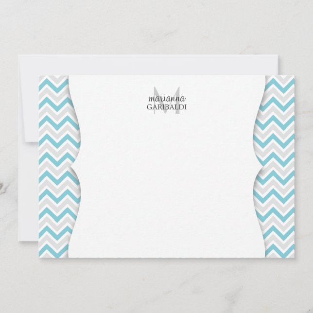 Azul Chevron e Moderno Personalizado (Frente)