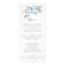 Azul-claro-aquarela Floral | Menu Azul
