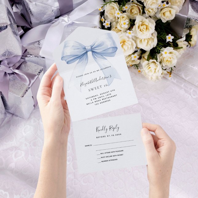 Azul-claro-arco Sweet 16 rsvp (Criador carregado)