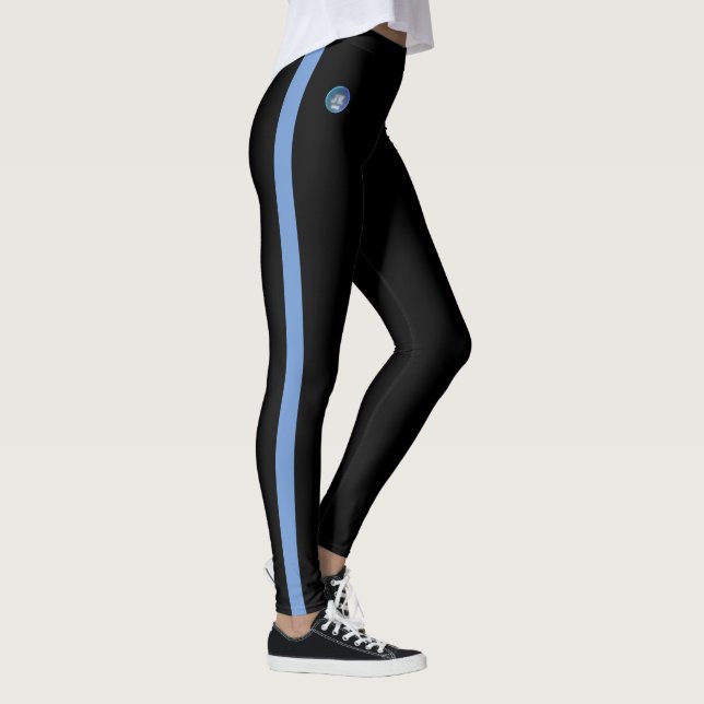 Azul-Claro, Frisado Em Ambos Os Lados Leggings JK  (Direita)