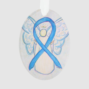 Azul-claro Sensibilização Fita Anjo Ornamento Pend