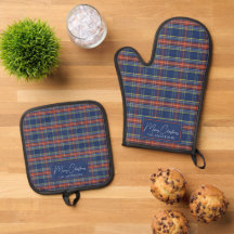 Azul Clássico Laranja Queimada Tartan Escocês Nata