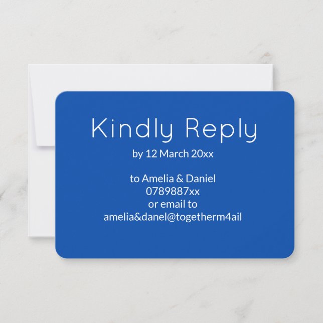 Azul Cobalto Minimalista RSVP (Frente)