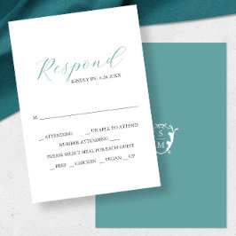 Azul com placas RSVP Monogramas de escolha de refe