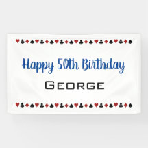 Azul com Traje de Cartão Tema de Casino Aniversári