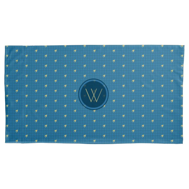 Azul com Travesseiro Houndstooth de Destaque Doura (Frente)