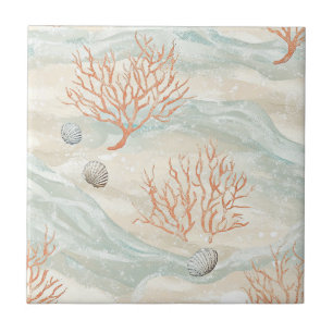 Azul Coral Mediterrâneo Laranja Bege Arenoso