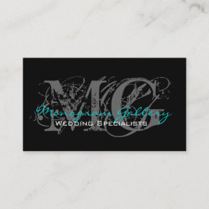 Azul customizável do cartão de visita do monograma