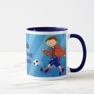 Azul da caneca do campeão do futebol do futebol