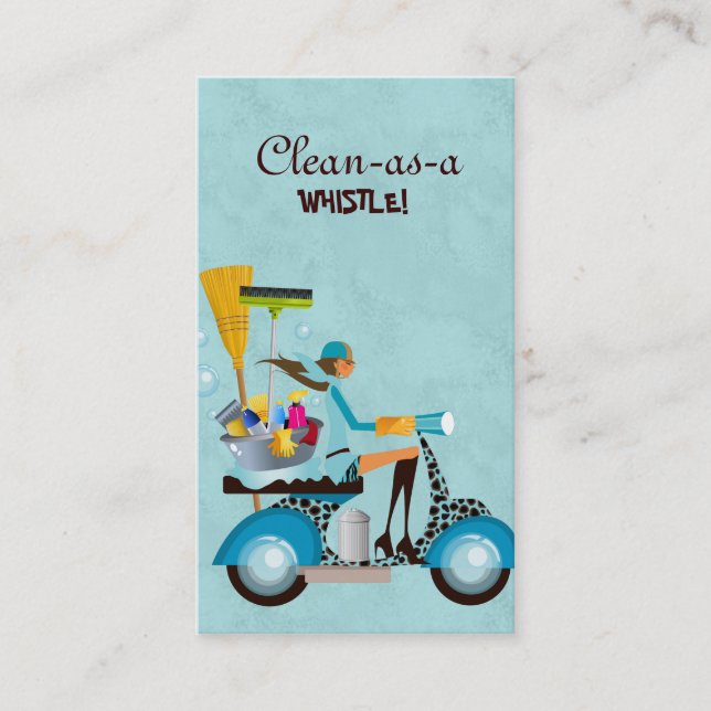 Azul da menina do patinete do cartão de visita da (Frente)