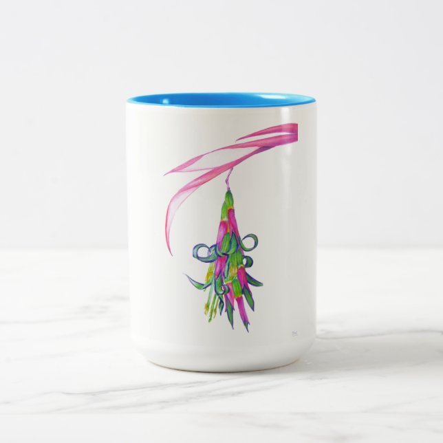 Azul da planta de amizade caneca do Dois-Tom de 15 (Centro)