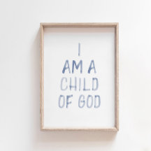 Azul d'água, eu sou uma criança de Deus impressão