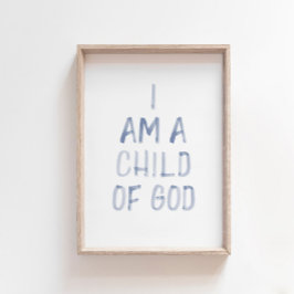 Azul d'água, eu sou uma criança de Deus impressão