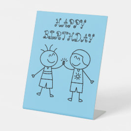 azul de aniversário feliz do primeiro passo