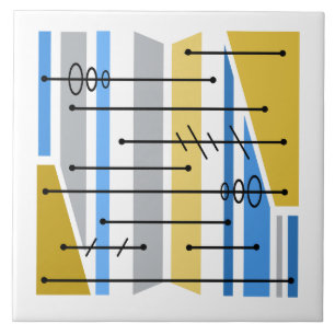 Azul de Arte Geométrica de Abstrato Atômica Dourad