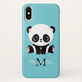 Azul de bolha personalizada Panda branca monograma