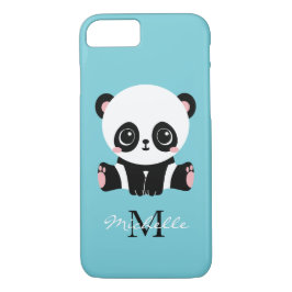 Azul de bolha personalizada Panda branca monograma