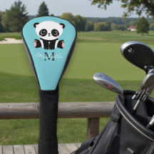Azul de bolha personalizada Panda branca monograma