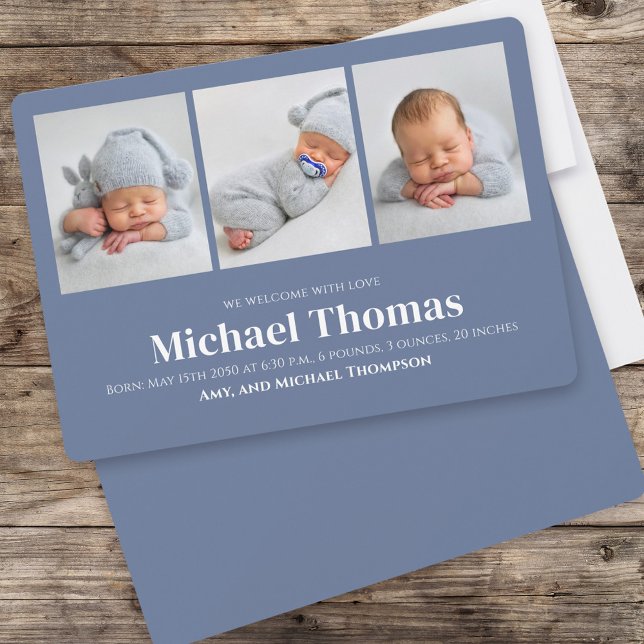 Azul de Colagem de Fotos Simples do Baby Boy (Criador carregado)