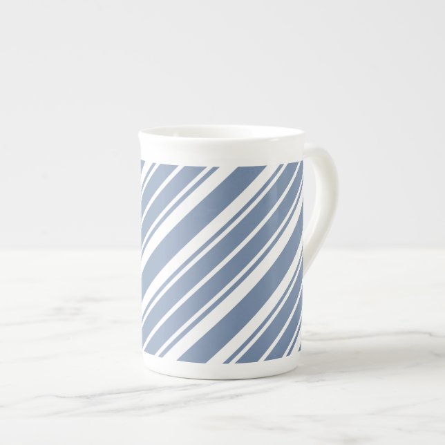 Azul de índigo, caneca de tiquetaque branca de (Frente Esquerda)