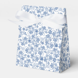 Azul de índigo na caixa floral étnica branca do