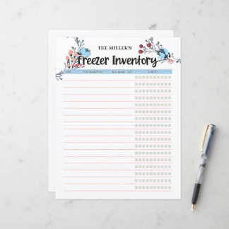 Azul de Inventário do Congelador Floral