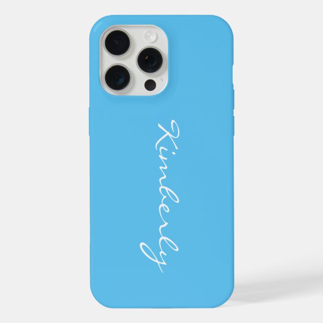 Azul de nome personalizado simples (Verso)