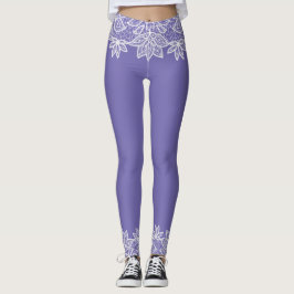 Azul de Regência com Leggings Spandex do Lace Look