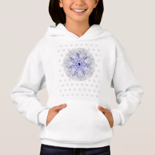 Azul de rendas cerâmicas de Grécia e floco de neve