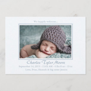 Azul de Toile do bebê - anúncio do nascimento da