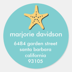 Azul do amarelo das etiquetas de endereço da