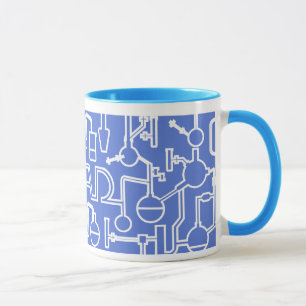 Azul do laboratório de ciência da caneca da