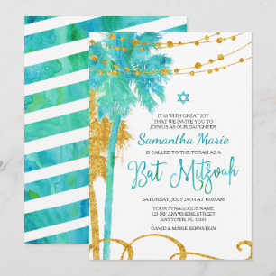 Azul, Dourada Aquarela, Bat Mitzvah, Convites