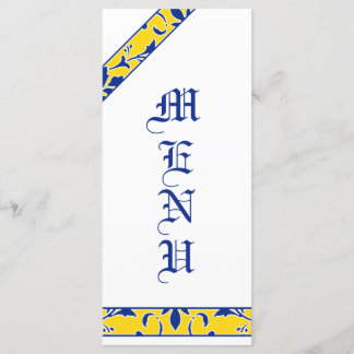 Azul, Dourado, e branco, Menu Casamento tema damas