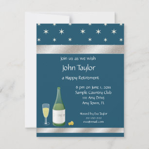 Azul e branco Stars o convite de festas da