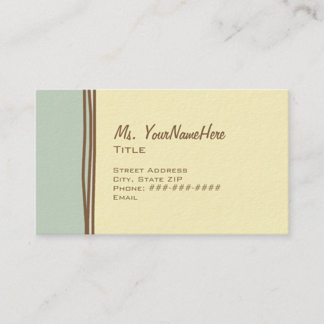 Azul e cartão de visita da flor de Brown (Frente)