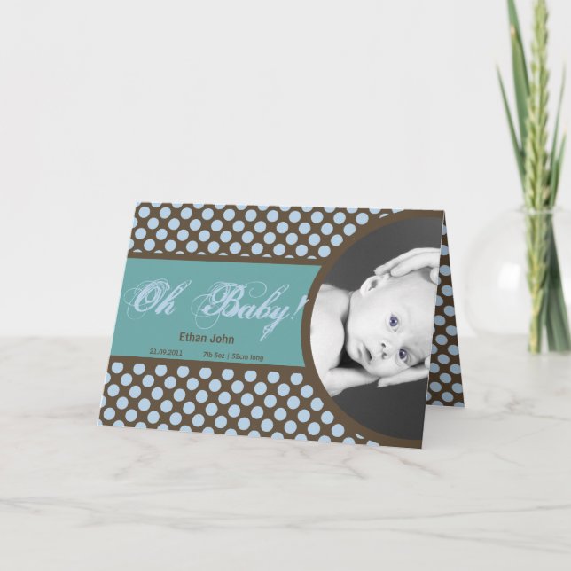 Azul e cartões de agradecimentos do bebé das (Frente)